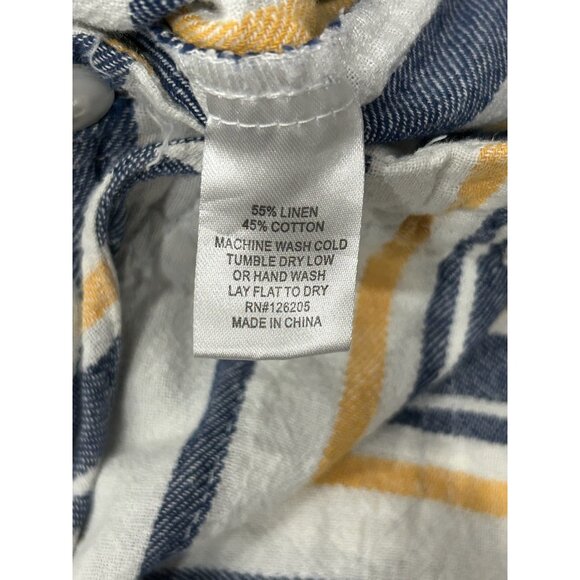 Just Living Casual Striped Relaxed Fit Pants Size M Linen Cotton Blend - Picture 6 of 8